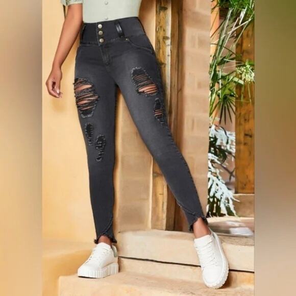 Final! TISSINI Colombian Booty Lifting Jeans Levanta Cola Skinny Jeans Sz 9/10 - Picture 3 of 14